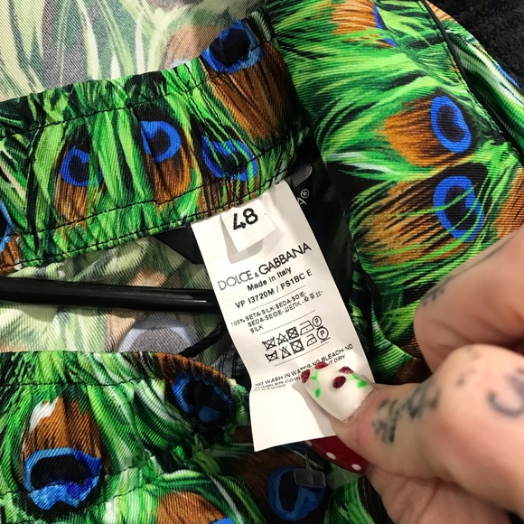 Dolce gabbana pure silk peacock lounge set unisex set pj - Picture 4 of 14
